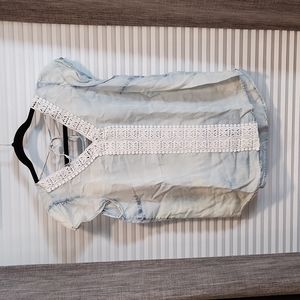 Denim Cap-sleeve shirt